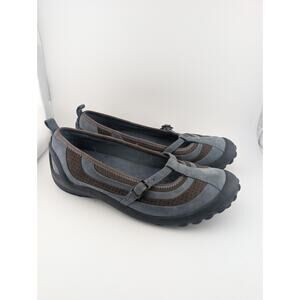 Clarks Privo Comfort Size 6 Blue And Brown Leather Mary Janes Shoes Maryjane